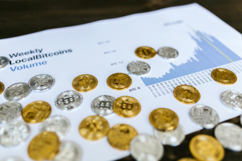 close up shot of bitcoins