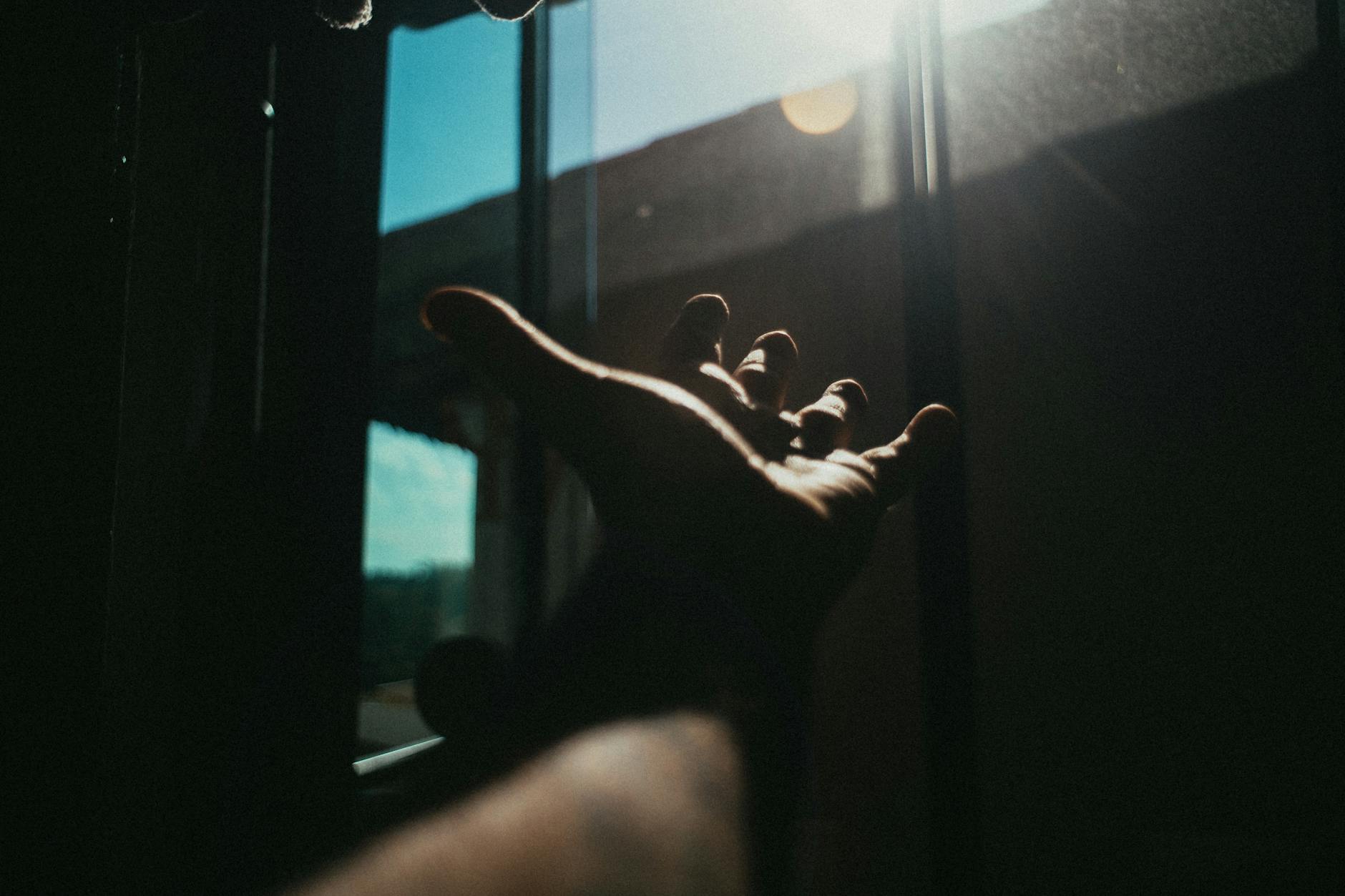 photo of a person reaching out his hand