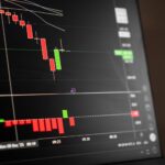 stock market chart with candlestick display
