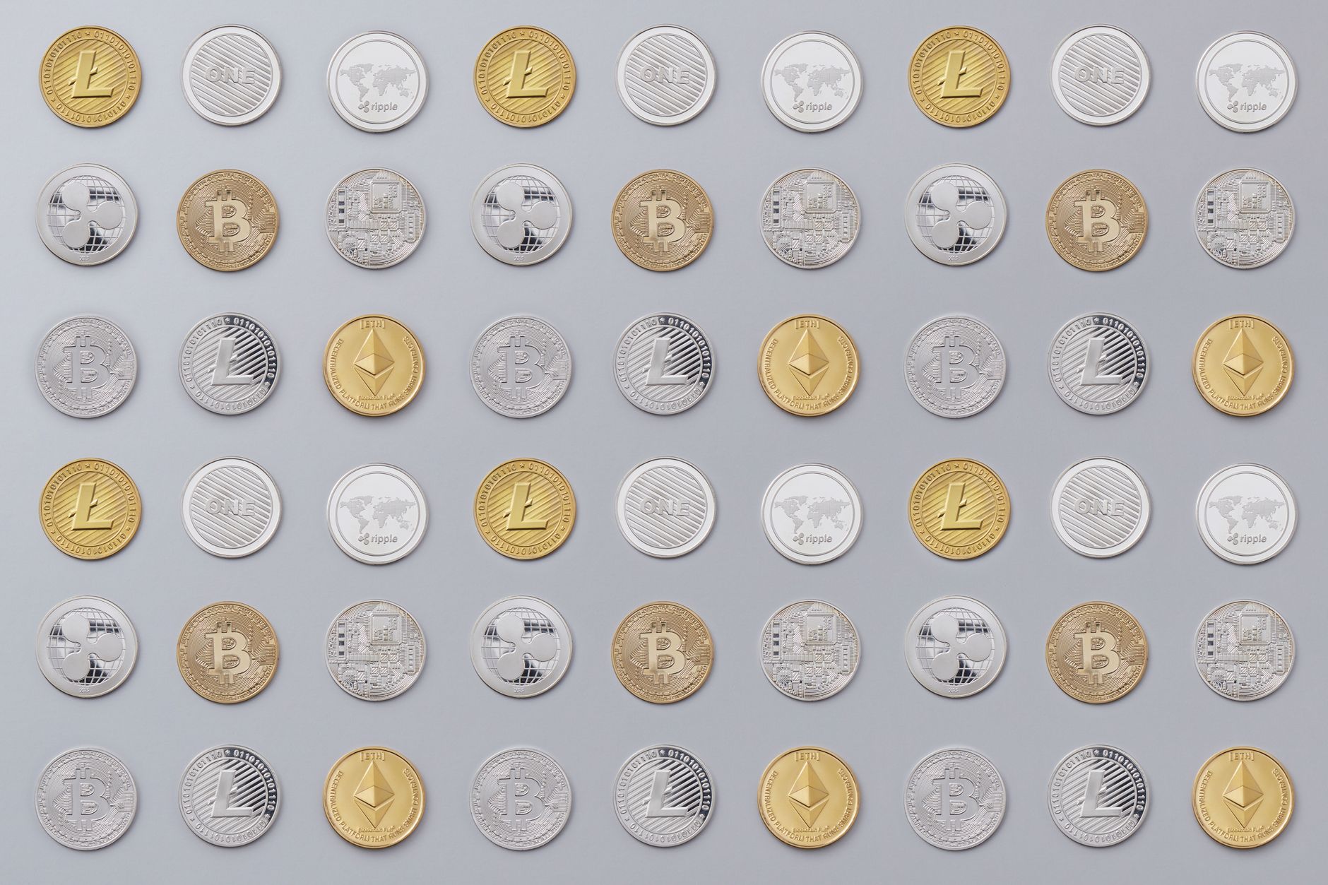 gold and silver cryptocurrency coins