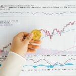 a person holding gold bitcoin