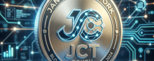Digital Janction Network JCT token with blockchain network graphics