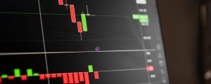 stock market chart with candlestick display