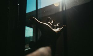 photo of a person reaching out his hand