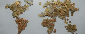 coins on the concrete floor
