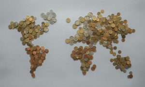 coins on the concrete floor